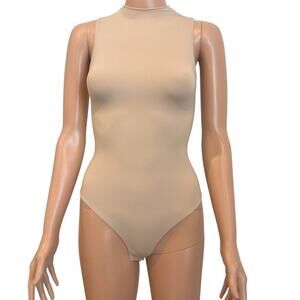 Skims XS mock neck thong back layering shaper bodysuit BC 3288